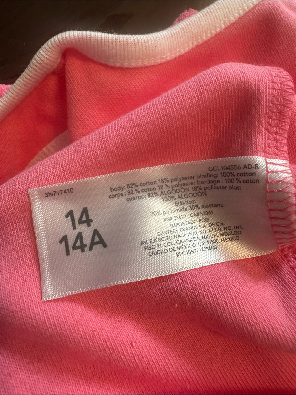 Carter's Hot Pink Terry Girls' Romper with Drawstring - Picture 4 of 4